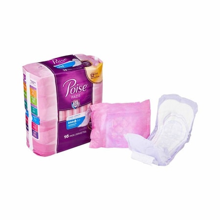 Poise Bladder Control Pad 12.4 Inch Length Moderate Absorbency Sodium Polyacrylate Core Regular, 96PK 19566